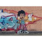 Cakatablo Siyahi Kız Grafiti Duvar Boyama 1000 Parça Puzzle Yapboz MDF Ahşap