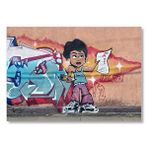 Cakatablo Siyahi Kız Grafiti Duvar Boyama Mdf Ahşap Tablo