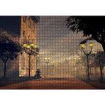 Cakatablo Sokak Lambaları Bulutlar ve Şapkalı Adam 1000 Parça Puzzle