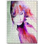Cakatablo Suluboya Kırmızı Hakim Kadın Portre 500 Parça Puzzle Yapboz MDF Ahşap