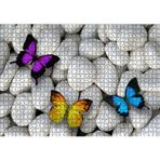 Cakatablo Taşların Üzerinde Renkli Kelebekler 1000 Parça Puzzle Yapboz MDF Ahşap
