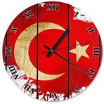 Cakatablo Türk Bayrak Tasarım Duvar Saati
