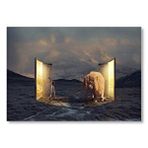 Cakatablo Uyurgezer Kız Ve Narnia Aslanı Mdf Ahşap Tablo