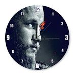 Cakatablo Vikingler Ragnar Karanlık Arkaplan Duvar Saati