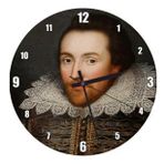 Cakatablo William Shakespeare Beyaz Yakalı Portresi Duvar Saati