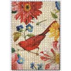 Cakatablo Yağlı Boya Kuş Yusufçuk Çiçekler Görseli 1000 Parça Puzzle Yapboz MDF Ahşap