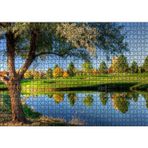 Cakatablo Yeşil Çayırlar Durgun Göl ve Söğüt Ağacı 1000 Parça Puzzle Yapboz MDF Ahşap