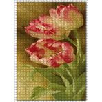 Cakatablo Yeşil Yapraklı Kırmızı Beyaz Tulip Çiçekleri 1000 Parça Puzzle Yapboz MDF Ahşap