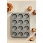 Cake Pro 12'li Kek Kalıbı, Bölmeli Muffin/cupcake Kek Kalıbı Siyah