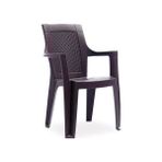 Cakha Elegance Rattan Desenli Plastik Koltuk Kahve