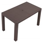Cakha Rattan Camlı Masa 70x120 cm Kahve
