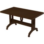 Cakha Sabit Ayaklı Cakha Bahçe Masası Kahve 70X120 cm Plastik