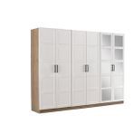 ÇAKIL MDF 6 Kapılı 2 Çekmeceli Gardrop Elbise Dolabı 240x53x216cm
