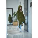 Cakkatex Wellsoft Peluş Ekstra Yumuşak Kapüşonlu Püsküllü Giyilebilir Battaniye | Panço - 130 x 170 cm - Haki