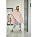 Cakkatex Wellsoft Peluş Ekstra Yumuşak Kapüşonlu Püsküllü Giyilebilir Battaniye | Panço - 130 x 170 cm - Pudra