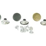 Çakma Düğme 14 mm Kendin Yap Kiti, Kot Pantolon, Kot Mont için Çekiçle Uygulama Aparatları ve 8 Adet Çivili Düğme Takım-Paslanmaz Pirinç (antik sarı)