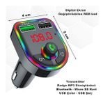 Çakmaklık RGB Işıklı Radyo MP3 Dönüştürücü Transmitter Bluetooth-Micro SD Kart-USB Çalar - USB Şarj