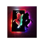 Çakra Angel & Devil Led Işıklı Ahşap Tablo 50X45Cm