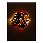 Çakra Aslan Led Işıklı Ahşap Tablo 55X50Cm