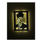 Çakra Atatürk Portre Led Işıklı Ahşap Tablo 60X45Cm
