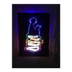Çakra Kitap-Kadın Temalı Led Işıklı Ahşap Tablo (50X35Cm)