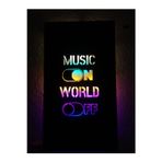 Çakra Music On World Off Led Işıklı Ahşap Tablo 45X24Cm