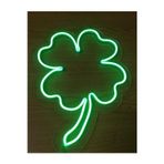 Çakra Neon 4 Yapraklı Yonca Led Işıklı Tablo (4Mm Pleksi-35X28Cm)
