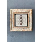 Çakra Renkleri Sembolleri Çerçeveli Taş Tablo 20x20 cm-Wall Decor Oscar Stone Decor