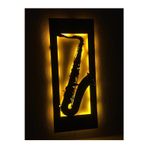 Çakra Saksafon Led Işıklı Ahşap Tablo (70X28Cm)
