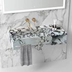 Calacatta Viola Cilalı Duvara Montaj Havlu Askısı Ve Raflı Mermer Lavabo Cvrhfps1860s Beyaz