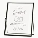 Calculs Fotoğraf Ziyaretçi Defteri Siyah İşaret Tutucu, 20,3 x 25,4 cm Cam Resim Yüzen Çerçeveler Menü/Kart Teşhir Standı Düğün Ziyaretçi Defteri Inspo Parti Masa Dekorasyonu için