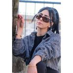 Caldini Kadın Desenli Lazer Işlemeli Kemik Polarize Retro Güneş Gözlüğü Cs028 C17