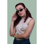 Caldini Turkuaz Kemik Polarize Retro CS046 C3 Kadın Güneş Gözlüğü - Lacivert