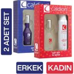Caldion Parfüm Seti 50ML EDT + 150 ml Deo Hediyelik Kadın ve Erkek İçin 2 Adet Set