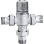 Caleffi 521815 Ayarlanabilir Başlıklı Termostatik Karışım Vanası, Çekvalfli ve Filtreli. Dağıtım Noktasında Sıcaklık Kontrolü Için.