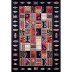 Calgary Siyah Patchwork Makinada Yıkanabilir Kaymaz Taban Dijital Makine Baskı Salon Halı-I-Haln-HLN820-300x400