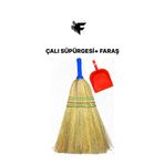 ÇALI SÜPÜRGE 1. KALİTE YENİ NESİL Ot El Süpürge Çali Süpürgesi MAVİ PLASTİK TUTUCU + FARAŞ