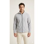 CALİA Erkek Açık Gri Dik Yaka Tam Fermuarlı Fleto Cepli Kışlık Polar Sweatshirt Hırka