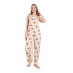 CALİA Kadın Ekru Dantelli İp Askılı Örme Yazlık Pijama Takımı, XL Beden