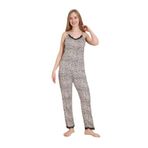 CALİA Kadın Leopar Desen Dantelli İp Askılı Örme Yazlık Pijama Takımı, XL