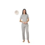 CALİA Kadın Yazlık Kısa Kol Penye Süprem Kumaş Pijama Takımı, Haki Kalpli, 2XL