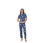 CALİA Kadın Yazlık Kısa Kol Penye Süprem Kumaş Pijama Takımı, Lacivert, 2XL