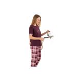 CALİA Milan Örme Kısa Kol Kadın Pijama Takımı, Mürdüm, S/M