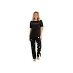 CALİA Milan Örme Kısa Kol Kadın Pijama Takımı, Siyah, S/M