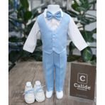 Calide Baby&Kids Erkek Bebek Kravat-Papyonlu Mevlüt Takımı - 3 Ay - Bebe Mavi