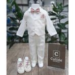 Calide Baby&Kids Erkek Bebek Kravat-Papyonlu Mevlüt Takımı - 3 Ay - Ekru - Pudra
