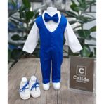 Calide Baby&Kids Erkek Bebek Kravat-Papyonlu Mevlüt Takımı - 3 Ay - Saks