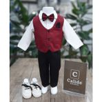Calide Baby&Kids Erkek Bebek Kravat-Papyonlu Mevlüt Takımı - 6 Ay - Bordo - Siyah