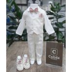 Calide Baby&Kids Erkek Bebek Kravat-Papyonlu Mevlüt Takımı - 6 Ay - Ekru - Pudra