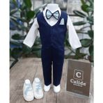 Calide Baby&Kids Erkek Bebek Kravat-Papyonlu Mevlüt Takımı - 6 Ay - Su Yeşili - Lacivert